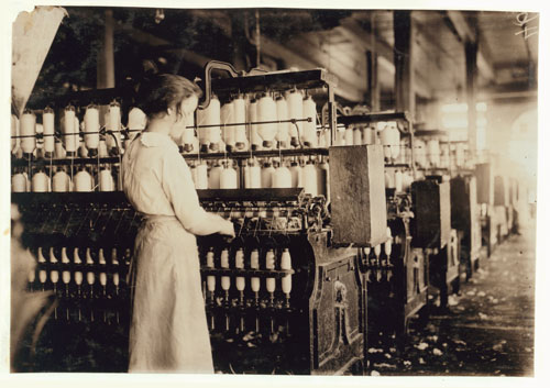 Photo of Cotton spinner, c. 1910, photo by Lewis Wickes Hine